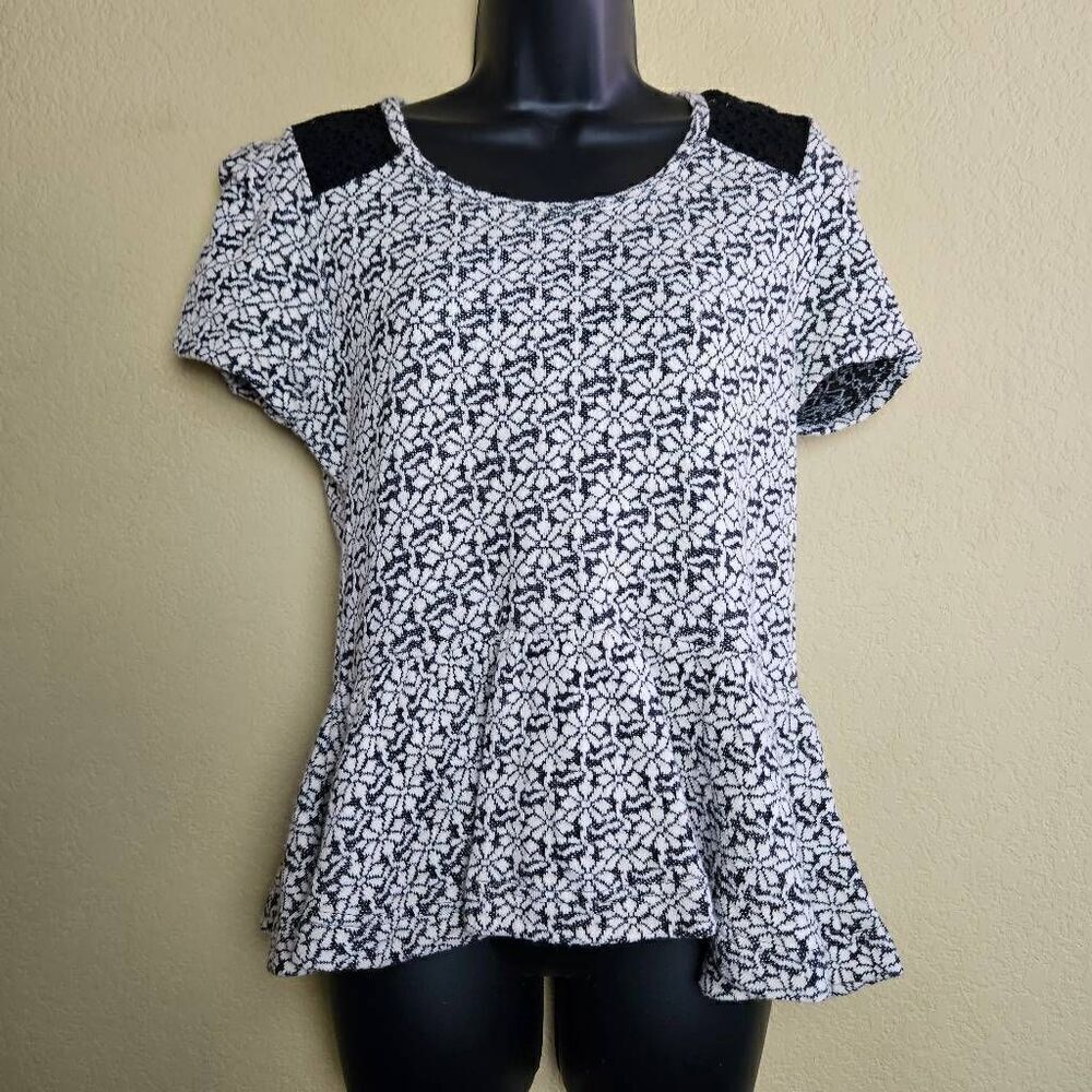 Anthropologie Knitted & Knotted Peplum Top